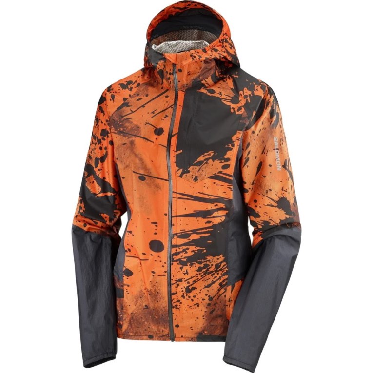 Orange / Black Salomon Bonatti Waterproof Women's Shell Jackets | IE CG0745